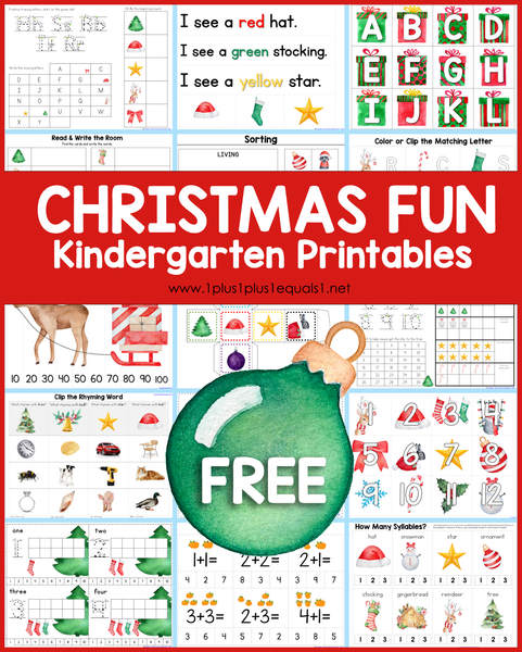 Christmas Printables for Kids ~ Kindergarten Christmas Fun