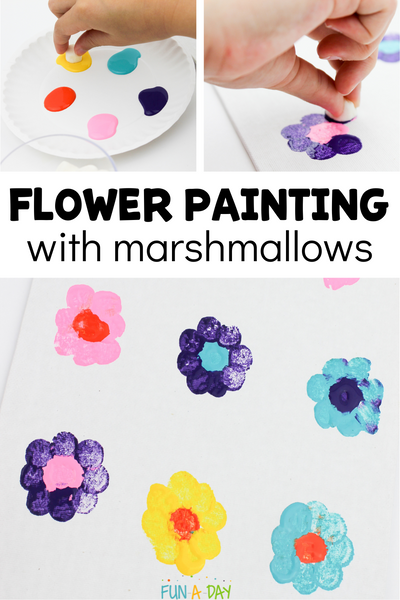 Spring Flower Painting with Marshmallows