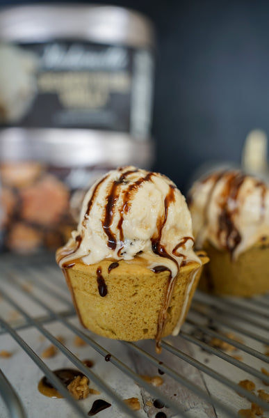This Pumpkin Spice Cookie Cup recipe is the easy dessert recipe you’ve been looking for!  Topped with a generous scoop of Hudsonville Ice Cream, these cookie cups will have your family running to the kitcken for seconds.