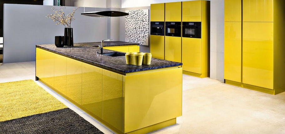 Light up your mornings and add color and life to your kitchen with yellow kitchen cabinets.