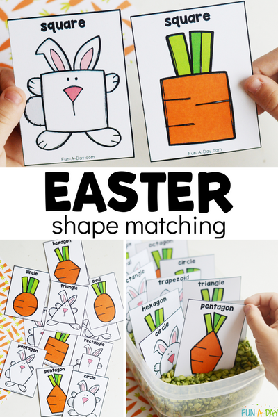 Easter Shape Matching Free Printable Cards