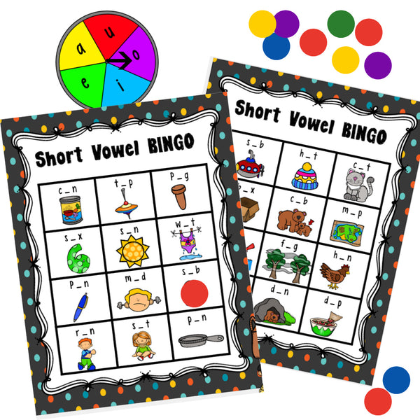 FREE Printable Short Vowel Bingo Game