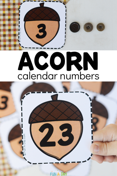 Acorn Calendar Numbers Free Printable