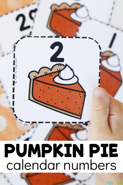 Pumpkin Pie Calendar Numbers Free Printable