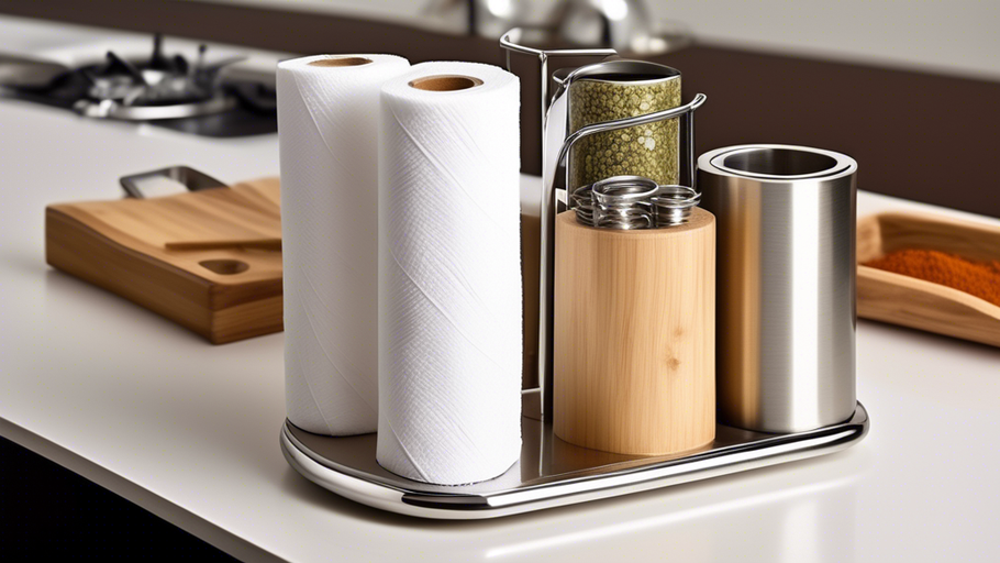 Space-Saving Kitchen Companions: Paper Towel Holder and Spice Rack