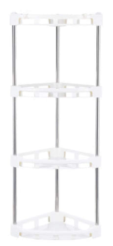 4-Tier Corner Storage Organizer Shelf I Best Kitchen Spice Rack, Makeup/Cosmetics Counter Organizing Stand, Bathroom Organizer (Off White) (4-Tier) - Productive Organizing