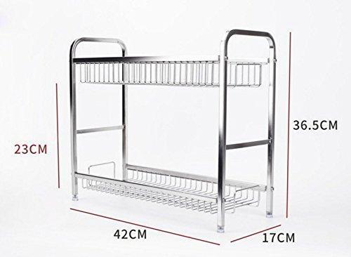 Spice Rack Organizer, Fresh Household 2 Tier Spice Jars Bottle Stand Holder Stainless Steel Kitchen Organizer Storage Kitchen Shelves Rack - Silver - Productive Organizing