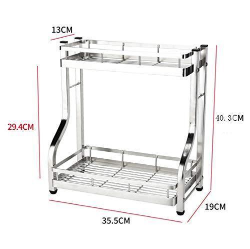 Spice Rack Organizer, Fresh Household 2 Tier Spice Jars Bottle Stand Holder Stainless Steel Kitchen Organizer Storage Kitchen Shelves Rack - Productive Organizing