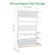 Load image into Gallery viewer, Refrigerator Organizer Rack Magnetic Kitchen Magnetic Holder With Hook Strong Power magnet For Paper Towel Holder Rustproof Spice Jars Rack Refrigerator Shelf Storage Hanger Oganizer Tool 19 X13X5.3IN - Productive Organizing