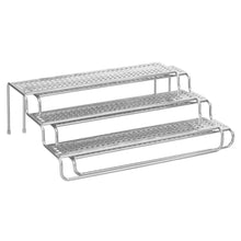 Load image into Gallery viewer, mDesign Adjustable, Expandable Kitchen Wire Metal Storage Cabinet, Cupboard, Food Pantry, Shelf Organizer Spice Bottle Rack Holder - 3 Level Storage - Up to 25&quot; Wide, 2 Pack - Silver - Productive Organizing