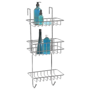 HonTop Shower Caddy Storage Organizer with 3 Baskets Over The Door Rack for Bathroom Kitchen Storage Shelves Toiletries Spice Towel and Soap Holder - Productive Organizing