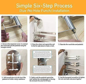 SuperFitMe Rotating Double Layers Spice Rack with Hook (Type 304 Stainless Steel) - Productive Organizing