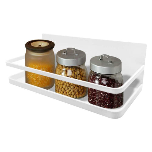 Spice Rack, MONOLED Spice Rack Organizer, Magnetic Single Tier Fridge Spice Rack Shelves Organizer, Space Saving Storage Rack for Refrigerator Kitchen Cabinet Cupboard Pantry Door Seasonings (White) - Productive Organizing