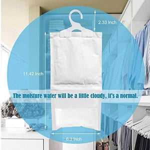 ZMFH 10 Pack Moisture Absorber Hanging Bags, No Scent Max Odor Eliminator, 220g Dehumidification Bags for Closets, Bathrooms, Laundry Rooms, Pantries, Storage - Productive Organizing