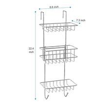 Load image into Gallery viewer, HonTop Shower Caddy Storage Organizer with 3 Baskets Over The Door Rack for Bathroom Kitchen Storage Shelves Toiletries Spice Towel and Soap Holder - Productive Organizing