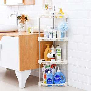 4-Tier Corner Storage Organizer Shelf I Best Kitchen Spice Rack, Makeup/Cosmetics Counter Organizing Stand, Bathroom Organizer (Off White) (4-Tier) - Productive Organizing