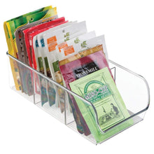 Load image into Gallery viewer, mDesign Plastic Food Packet Kitchen Storage Organizer Bin Caddy - Holds Spice Pouches, Dressing Mixes, Hot Chocolate, Tea, Sugar Packets in Pantry, Cabinets or Countertop - 8 Pack - Clear - Productive Organizing