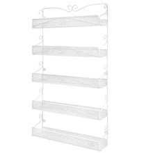 Load image into Gallery viewer, Spice Rack,Hanging Wall Mounted Spice Rack Organizer Shelf for Pantry Kitchen Cabinet Door 5-Tier, White - Productive Organizing