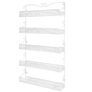 Spice Rack,Hanging Wall Mounted Spice Rack Organizer Shelf for Pantry Kitchen Cabinet Door 5-Tier, White - Productive Organizing