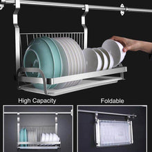 Load image into Gallery viewer, 304 Stainless Steel Kitchen Shelves Wall Hanging Turret 3 Layer Spice Jars Organizer Foldable Dish Drying Rack Kitchen Utensils Holder - Productive Organizing
