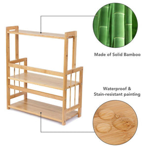 3-Tier Standing Spice Rack LITTLE TREE Kitchen Bathroom Countertop Storage Organizer, Bamboo Spice Bottle Jars Rack Holder with Adjustable Shelf, Bamboo - Productive Organizing