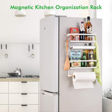 Load image into Gallery viewer, Refrigerator Organizer Rack Magnetic Kitchen Magnetic Holder With Hook Strong Power magnet For Paper Towel Holder Rustproof Spice Jars Rack Refrigerator Shelf Storage Hanger Oganizer Tool 19 X13X5.3IN - Productive Organizing