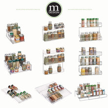 Load image into Gallery viewer, mDesign Adjustable, Expandable Kitchen Wire Metal Storage Cabinet, Cupboard, Food Pantry, Shelf Organizer Spice Bottle Rack Holder - 3 Level Storage - Up to 25&quot; Wide, 2 Pack - Silver - Productive Organizing