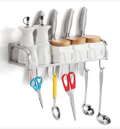 Stainless Steel Kitchen Shelf Seasoning Shelves Wall Hanging Spice Holder Multifunction Kitchen And Bathroom Pendant (Size : D) - Productive Organizing