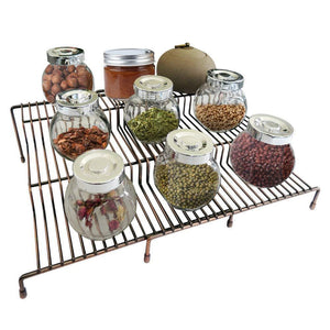 3 Tier Spice Rack Step Shelf Cabinet Countertop Kitchen Organizer Expandable Stackable, Pantry Bathroom Multipurpose Storage Rack Holder Non-Skid, 2-Pack - Productive Organizing