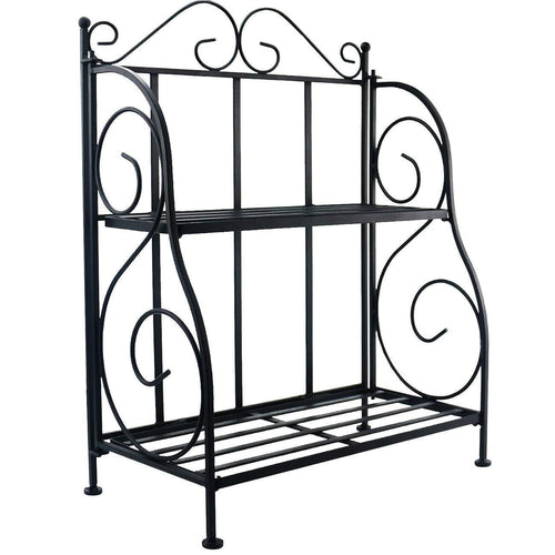 Sunnyglade Spice Rack, 2-Tier Foldable Shelf Rack Kitchen Bathroom Countertop, 2-Tier Standing Storage Organizer Spice Jars Bottle Shelf Holder Rack -Black - Productive Organizing