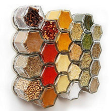 Load image into Gallery viewer, Gneiss Spice Everything Spice Kit: 24 Magnetic Jars Filled with Standard Organic Spices/Hanging Magnetic Spice Rack (Small Jars, Silver Lids) - Productive Organizing