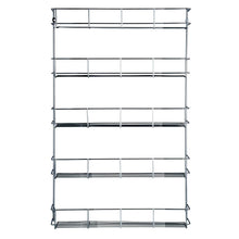 Load image into Gallery viewer, VonShef 5 Tier Spice Rack Chrome Plated (Easy Fix) for Herbs and Spices Suitable for Wall Mount or Inside Cupboard - Productive Organizing