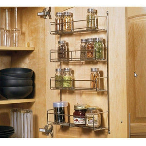 Knape & Vogt SR18-1-FN Door-Mounted Spice Rack Cabinet Organizer, 20-Inch by 13.81-Inch by 3.94-Inch - Productive Organizing
