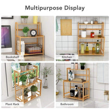 Load image into Gallery viewer, 3-Tier Standing Spice Rack LITTLE TREE Kitchen Bathroom Countertop Storage Organizer, Bamboo Spice Bottle Jars Rack Holder with Adjustable Shelf, Bamboo - Productive Organizing