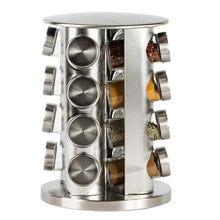 Load image into Gallery viewer, Double2C Revolving Countertop Spice Rack Stainless Steel Seasoning Storage Organization,Spice Carousel Tower for Kitchen Set of 16 Jars - Productive Organizing