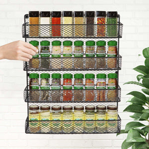 BBBuy 4 Tier Spice Rack Organizer wall mounted Country Rustic Chicken Holder Large Cabinet or Wall Mounted Wire Pantry Storage Rack, Great for Storing Spices, Household stuffs - Productive Organizing