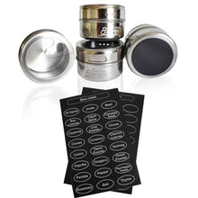 Load image into Gallery viewer, 12 Magnetic Spice Tins, Magnetic Spice Containers Stainless Steel for Refrigerator and Small Kitchens, Spice Container Organizers, Spice Jars Organizer set of 12 - Productive Organizing