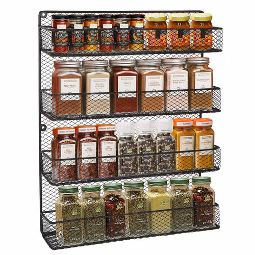 BBBuy 4 Tier Spice Rack Organizer wall mounted Country Rustic Chicken Holder Large Cabinet or Wall Mounted Wire Pantry Storage Rack, Great for Storing Spices, Household stuffs - Productive Organizing