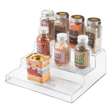 Load image into Gallery viewer, iDesign Linus Plastic 3-Tier Organizer, Spice Rack for Kitchen Pantry, Cabinets, Countertops, Vanity, Office, Craft Room, 10&quot; x 8.75&quot; x 3.50&quot;, Set of 4, Black - Productive Organizing