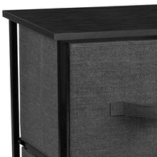 Load image into Gallery viewer, Sorbus 2-Drawer Nightstand with Shelf - Bedside Furniture &amp; Accent End Table Chest for Home, Bedroom Accessories, Office, College Dorm, Steel Frame, Wood Top, Easy Pull Fabric Bins (Black) - Productive Organizing