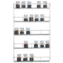 Load image into Gallery viewer, VonShef 5 Tier Spice Rack Chrome Plated (Easy Fix) for Herbs and Spices Suitable for Wall Mount or Inside Cupboard - Productive Organizing