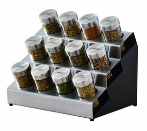 Kamenstein 5192805 Tilt 12-Jar Countertop Spice Rack Organizer with Free Spice Refills for 5 Years - Productive Organizing