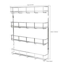 Load image into Gallery viewer, Exzact EXERZ Herb and Spice Rack 4 Tiers – Kitchen Shelf Organiser for Jars, Perfect Space Saving and Storage. Wall mountable or Cupboard Door Fitting (Fixings Included in The Package) EXSR004-4 - Productive Organizing