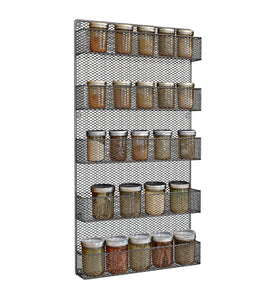 Spice Rack Wall Mount- Spice Rack Organizer- Use as a Wall Mounted Spice Rack- Great Storage Capacity for Kitchen Spicy Shelf- The Best Spice Rack -5 Tier Shelves - Productive Organizing