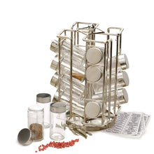Load image into Gallery viewer, Spice Rack - Revolving Chrome Spice Rack (6 1/2&quot; x 6 1/2&quot; x 11 1/2&quot;) - Productive Organizing
