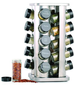 Orii GSR3421 Rivetto Rotating Spice Rack Steel with black caps - Productive Organizing