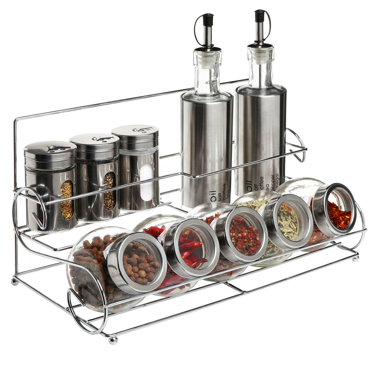 Products Stainless Steel Condiment Set With 2 Oil Cruets 3 – Productive ...